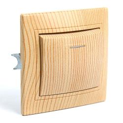 Выключатель TDM Таймыр Эко 1 клавиша с подсветкой сосна SQ1814-0204