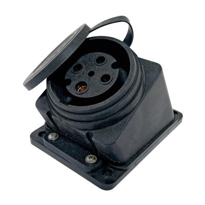 Розетка TDM с крышкой 380В черный