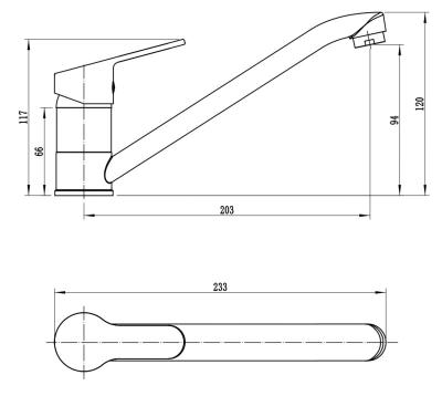 Смеситель для кухни VODA Tide TD05  Смеситель для кухни VODA Tide TD05