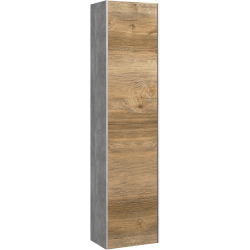 Пенал AQWELLA Mobi 40 бетон светлый, дуб балтийский 36,5*150 см