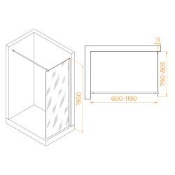 Душевое ограждение RGW WA-002 матовое стекло 80 см