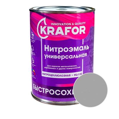 Эмаль KRAFOR НЦ-132 Серый 0,7 кг 