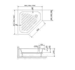 Поддон акриловый RGW BT/CL-S 100*100 см