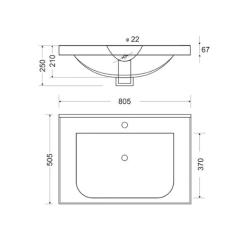 Тумба с раковиной MIRSANT Fuji 80 