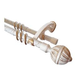 Карниз двухрядный ДУБРАВА гладкий Золотой мрамор 1,6-3 м