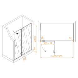 Душевая дверь RGW SV-004GR 150 см