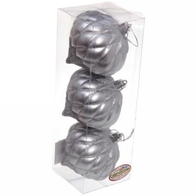 Набор елочных украшений СЕРПАНТИН Юла серебро 8 см