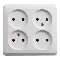 Розетка SCHNEIDER ELECTRIC Этюд 4 гнезда белый