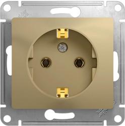 Механизм розетки сетевой SYSTEME ELECTRIC Glossa с заземлением титан GSL000443