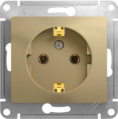 Механизм розетки сетевой SYSTEME ELECTRIC Glossa с заземлением титан GSL000443