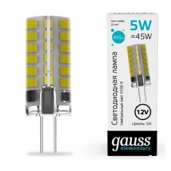 Лампа LED GAUSS 5W/G4/4100K капсула 18725