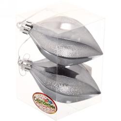 Набор елочных украшений СЕРПАНТИН Таинственное очарование Капля графит 8 см