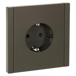 Розетка сетевая IEK Forte&Piano с заземлением серый FP-R11-16-1-K03