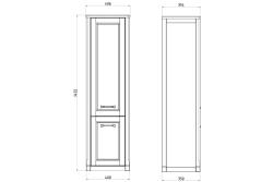 Пенал ASB WOOD LINE Толедо 40 синий 40,6*143,2 см