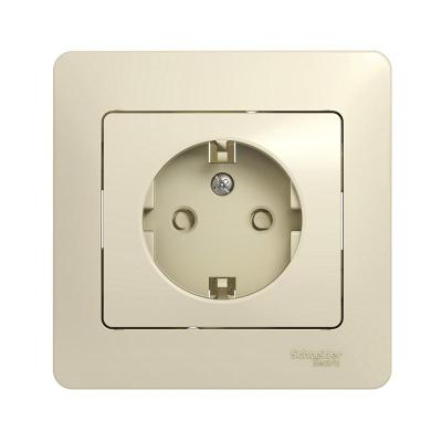 Розетка сетевая SYSTEME ELECTRIC Glossa с заземлением бежевый GSL000242