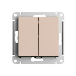 Механизм выключателя SYSTEME ELECTRIC Atlas design 2 клавиши песочный ATN001251 