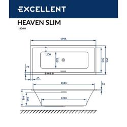 Ванна акриловая EXCELLENT Heaven Slim 180 179,5*79,5 см