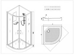 Душевая кабина ESBANO EST-90 C 90*90 см 