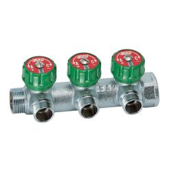 Коллектор латунный FAR Multifar с регулировочными вентилями 3 выхода FK 3822 134 UN