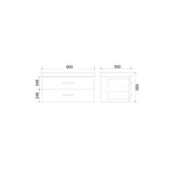 Тумба с раковиной MIRSANT Fuji 80 подвесная 