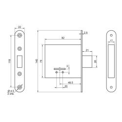 Замок врезной ПРОСАМ 8-4-0 Хром