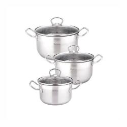 Набор посуды 6пр, нерж. сталь (2л+2,9л+3,6л) сер. /Kelli/