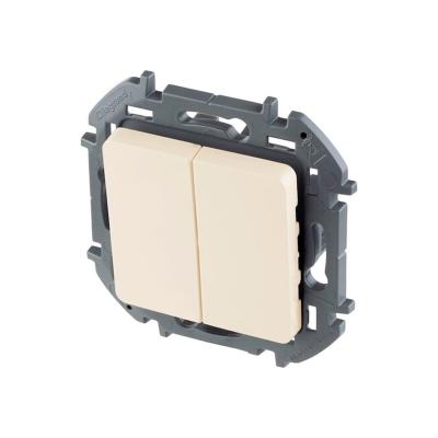 Механизм выключателя LEGRAND Inspiria 2 клавиши слоновая кость 673621