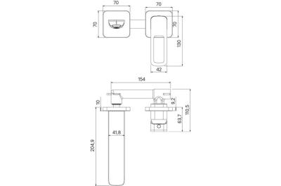 Смеситель для умывальника IDDIS Slide встраиваемый SLIBL00i65