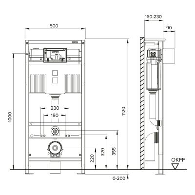 Инсталляция для унитаза TECEbase 3.0 с клавишей N500920 