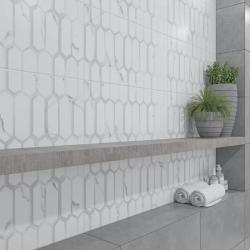 Плитка базовая AZORI Calacatta Opaco diamond 31,5*63 см