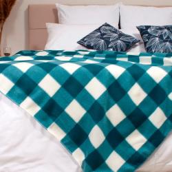 Плед CASA CONFORTE London Клетка Бирюзовый 170*200 см