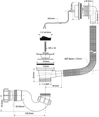 Сифон для ванны MCALPINE MRB5