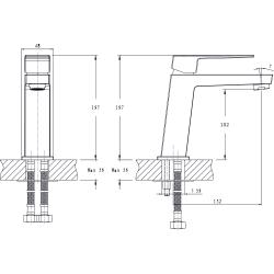 Смеситель для умывальника RUSH A256-01-11 