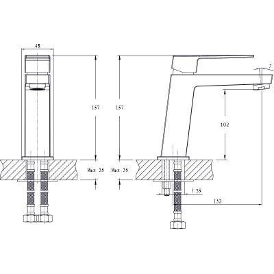 Смеситель для умывальника RUSH A256-01-11 