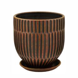 Горшок керамический САДЫ АУРИКИ Ритм Шоколад 2,5 л