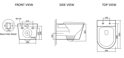 Унитаз подвесной PRATO Rome PR-2380A