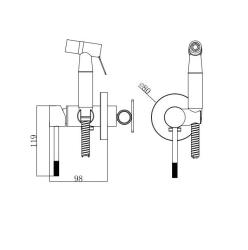 Гигиенический комплект VODA Vessel встраиваемый VSL01GM 