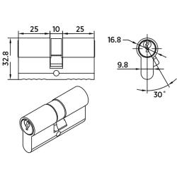 Личинка BUSSARE CYL 3-60 Черный 30/30 мм