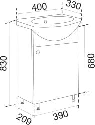 Тумба с раковиной EMMY Мальта 40 