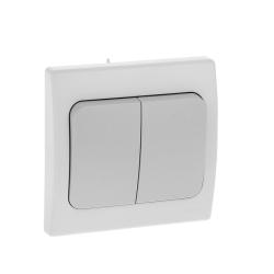 Выключатель TDM Вуокса 2 клавиши серый SQ1803-0102