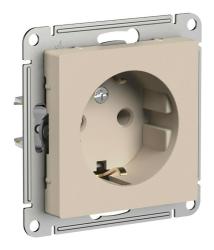 Механизм розетки сетевой SYSTEME ELECTRIC Atlas design с заземлением песочный ATN001243