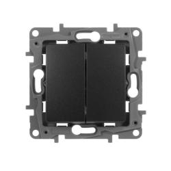 Механизм выключателя LEGRAND Etika 2 клавиши антрацит 672602