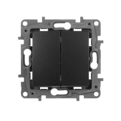 Механизм выключателя LEGRAND Etika 2 клавиши антрацит 672602