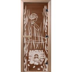 Дверь для бани DOORWOOD Волшебный пар Бронза правое 2000*700 мм