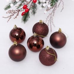 Набор шаров СЕРПАНТИН Микс фактур шоколад 6 см