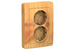 Розетка SYSTEME ELECTRIC Blanca двойная с заземлением ясень BLNRS001025