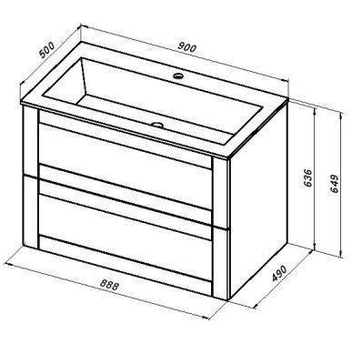 Тумба с раковиной AQUANET Терра 90