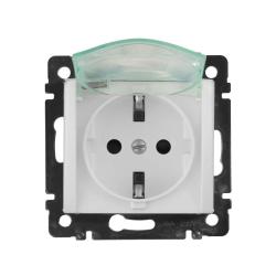 Механизм розетки сетевой LEGRAND Valena с заземлением с крышкой белый 774220