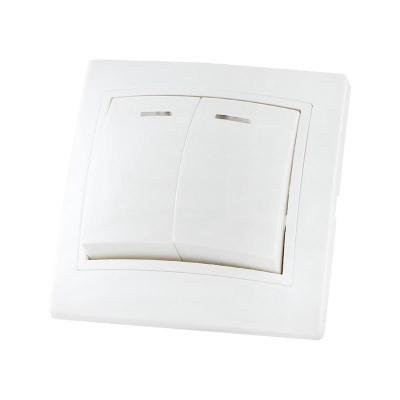 Выключатель TDM Таймыр 2 клавиши с подсветкой белый SQ1814-0005