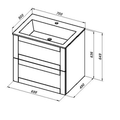 Тумба с раковиной AQUANET Терра 70